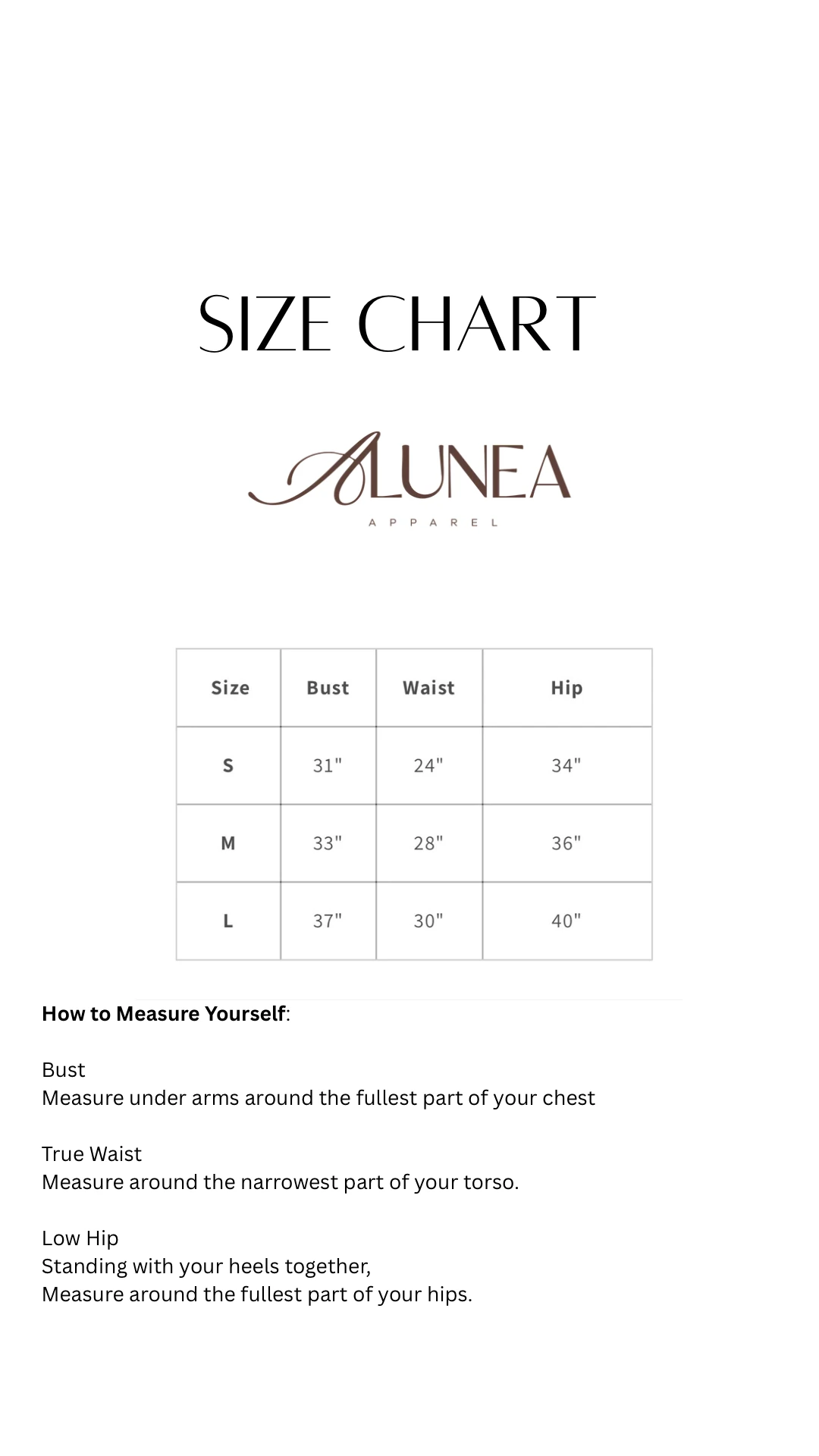 SIZE CHART